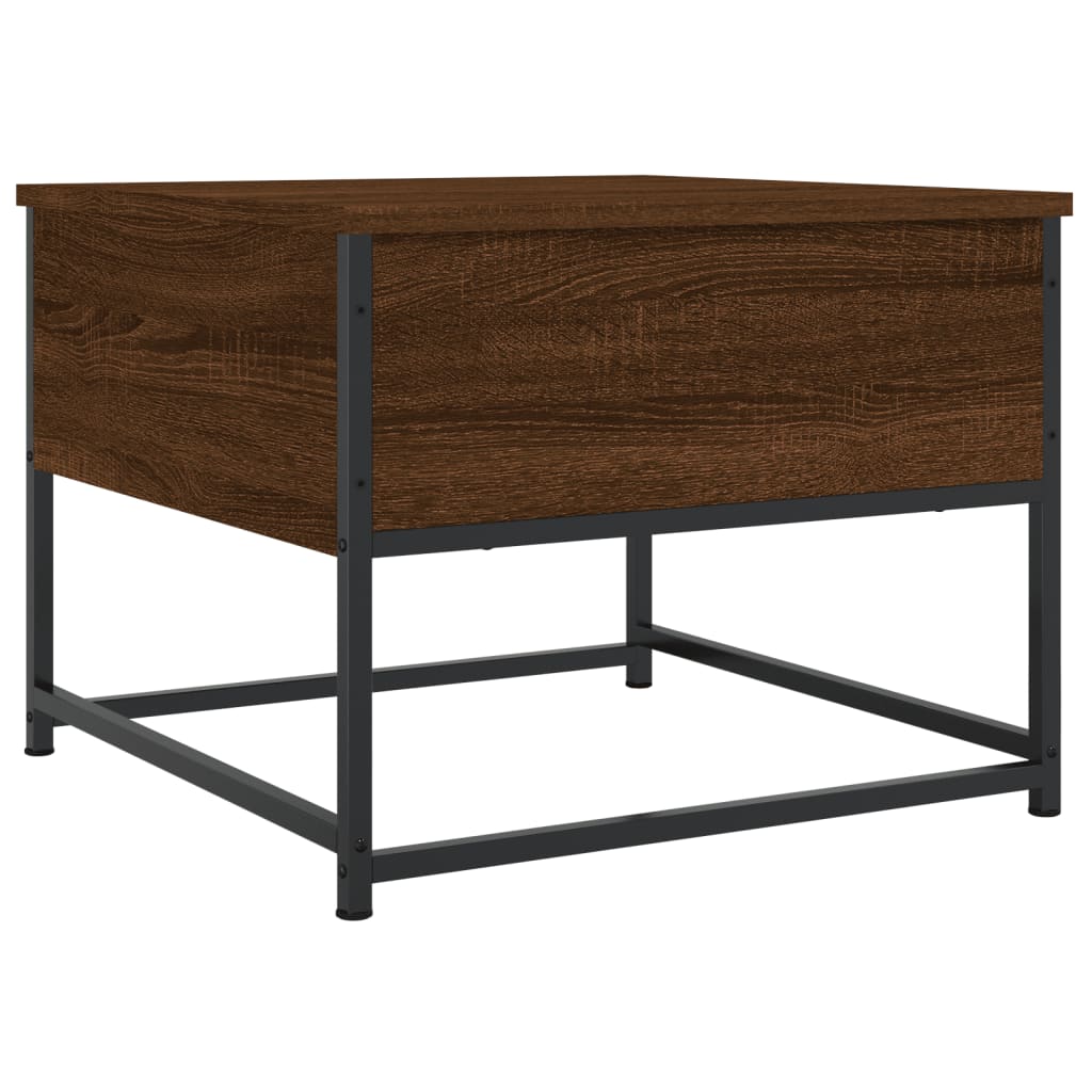 sofabord 51x51x40 cm konstrueret træ brun egetræsfarve