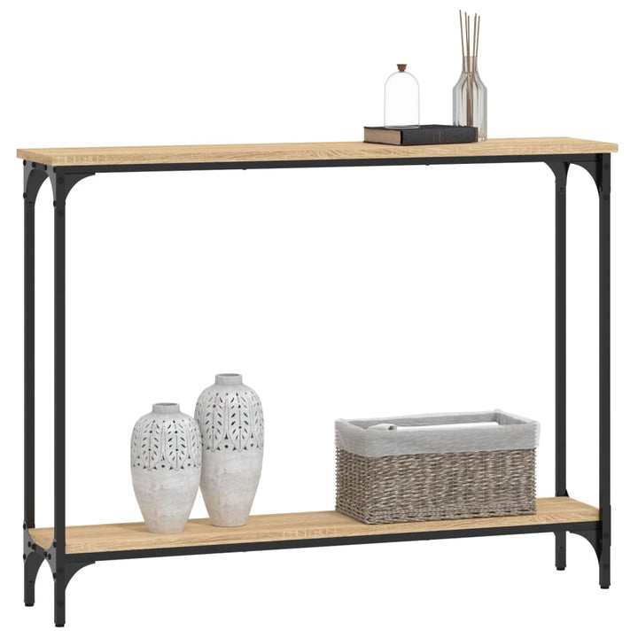 konsolbord 100x22,5x75 cm konstrueret træ sonoma-eg