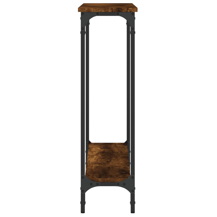 konsolbord 100x22,5x75 cm konstrueret træ røget egetræsfarve
