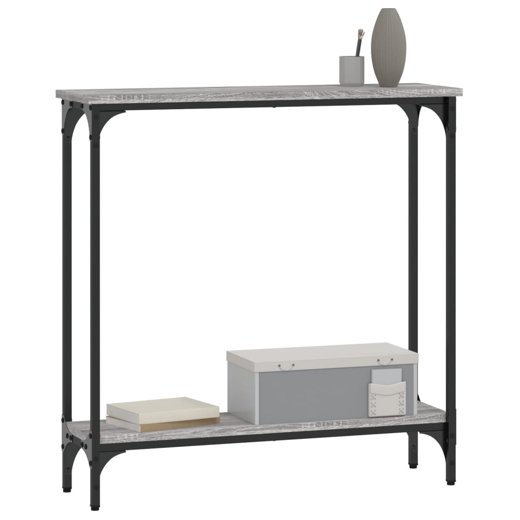 konsolbord 75x22,5x75 cm konstrueret træ grå sonoma-eg