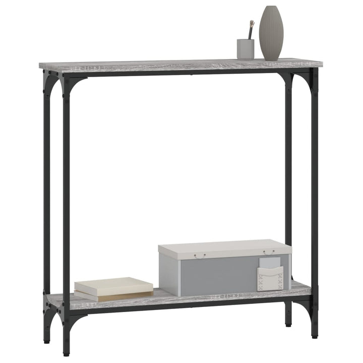 konsolbord 75x22,5x75 cm konstrueret træ grå sonoma-eg