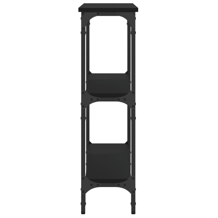 konsolbord 100x22,5x75 cm konstrueret træ sort