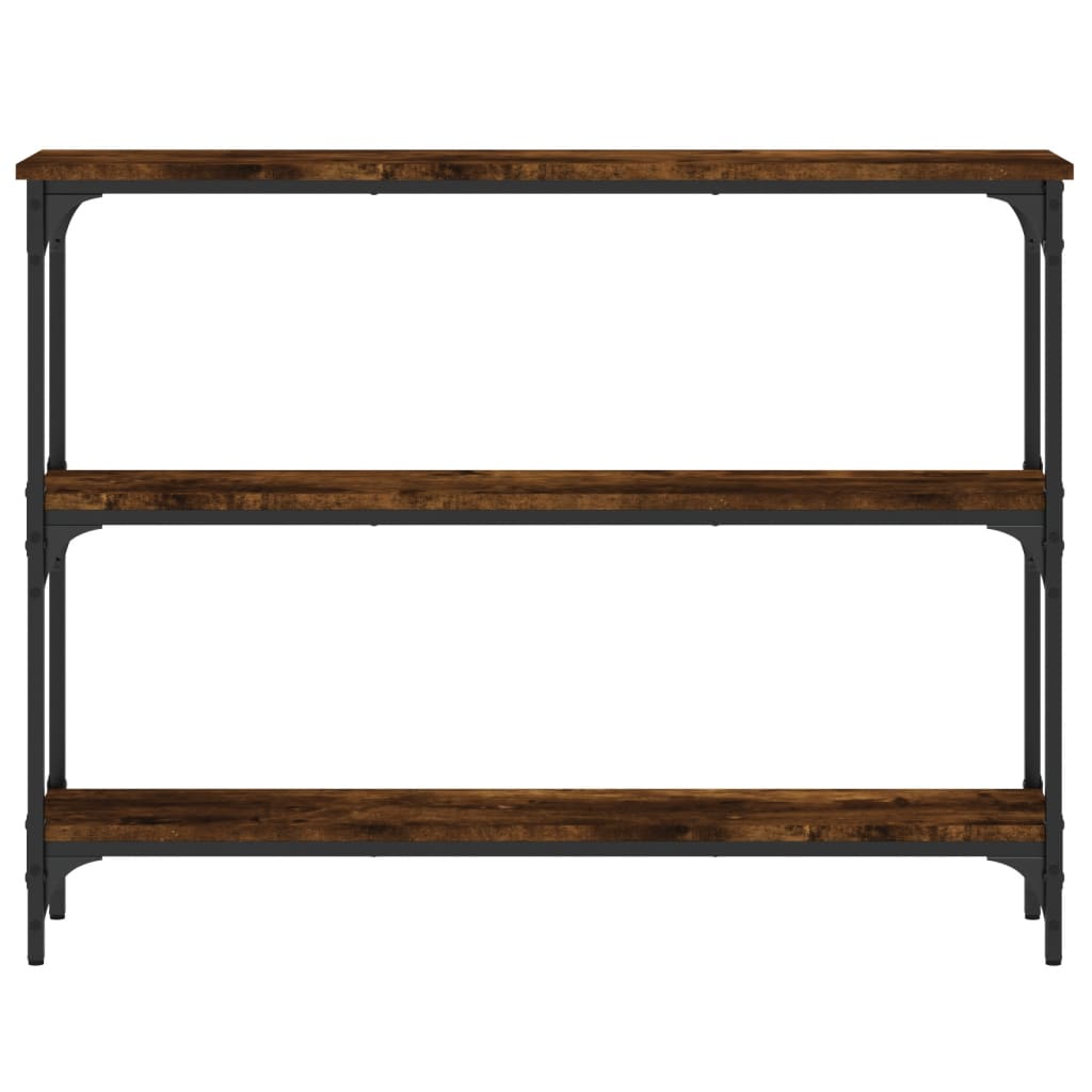 konsolbord 100x22,5x75 cm konstrueret træ røget egetræsfarve