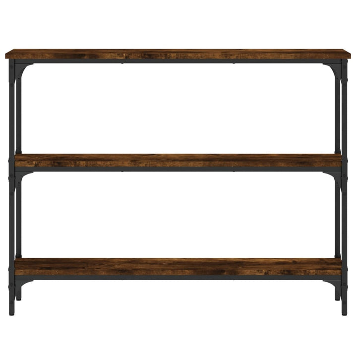 konsolbord 100x22,5x75 cm konstrueret træ røget egetræsfarve