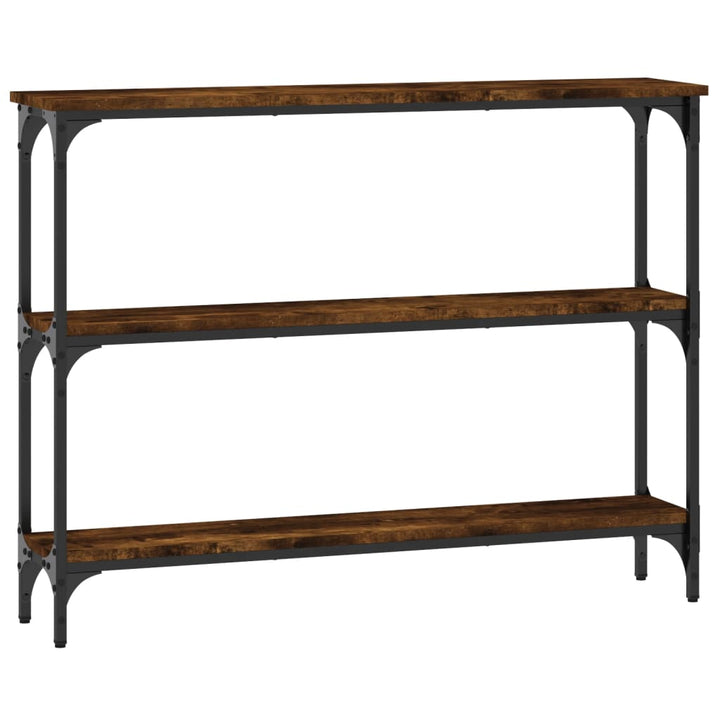 konsolbord 100x22,5x75 cm konstrueret træ røget egetræsfarve