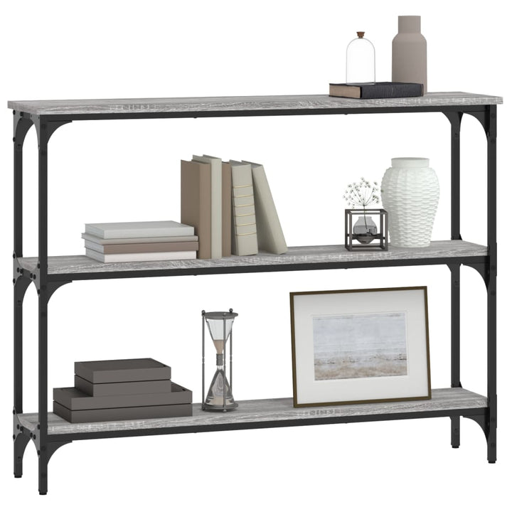 konsolbord 100x22,5x75 cm konstrueret træ grå sonoma-eg