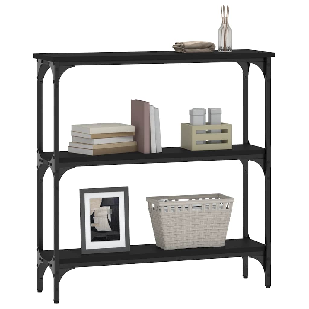 konsolbord 75x22,5x75 cm konstrueret træ sort