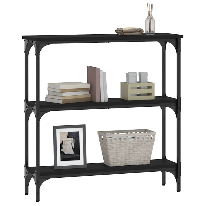 konsolbord 75x22,5x75 cm konstrueret træ sort