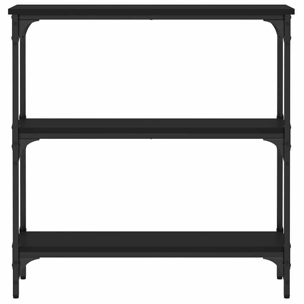 konsolbord 75x22,5x75 cm konstrueret træ sort