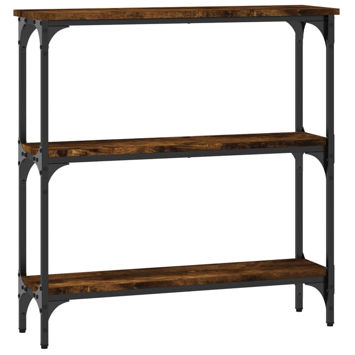 konsolbord 75x22,5x75 cm konstrueret træ røget egetræsfarve