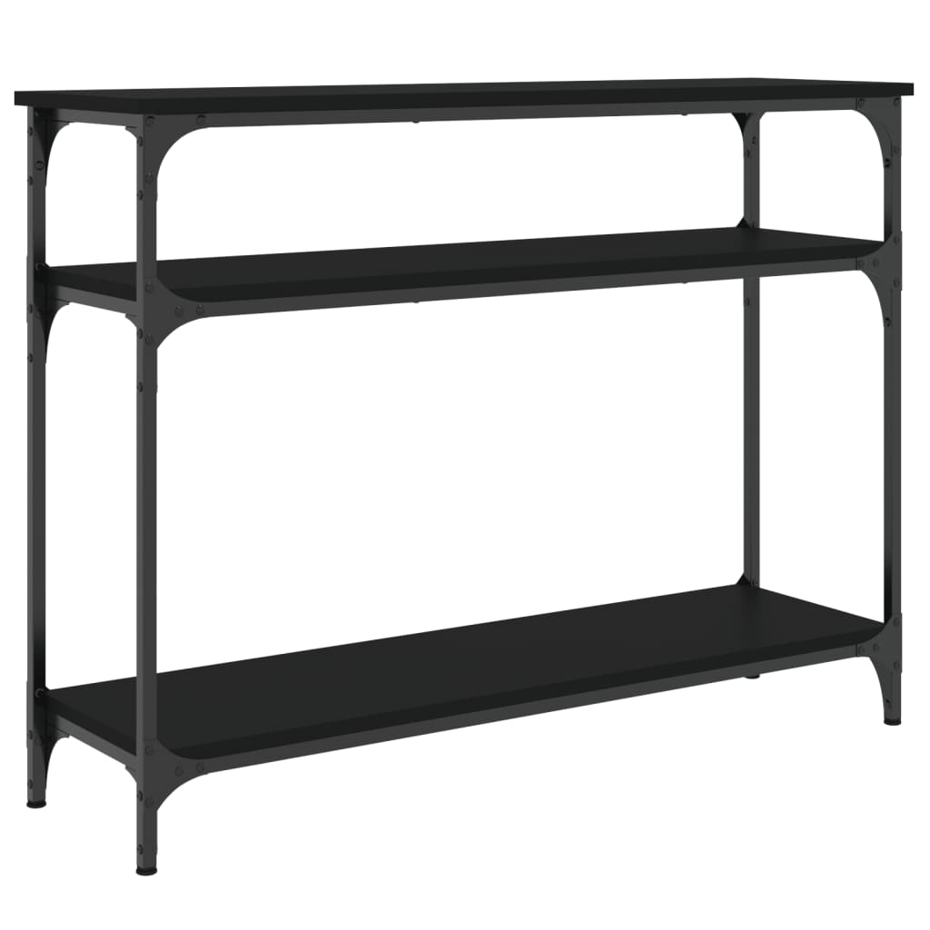 konsolbord 100x29x75 cm konstrueret træ sort