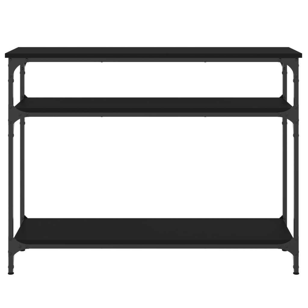 konsolbord 100x29x75 cm konstrueret træ sort