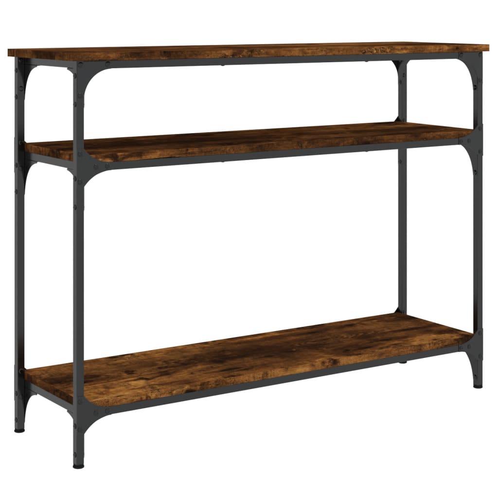 konsolbord 100x29x75 cm konstrueret træ røget egetræsfarve