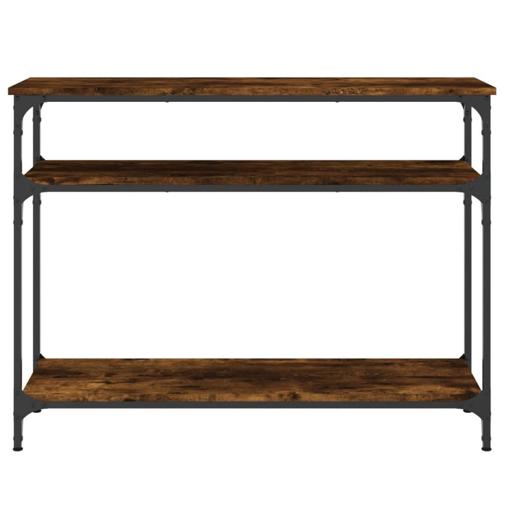 konsolbord 100x29x75 cm konstrueret træ røget egetræsfarve
