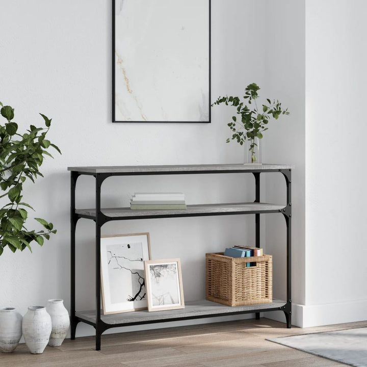 konsolbord 100x29x75 cm konstrueret træ grå sonoma-eg