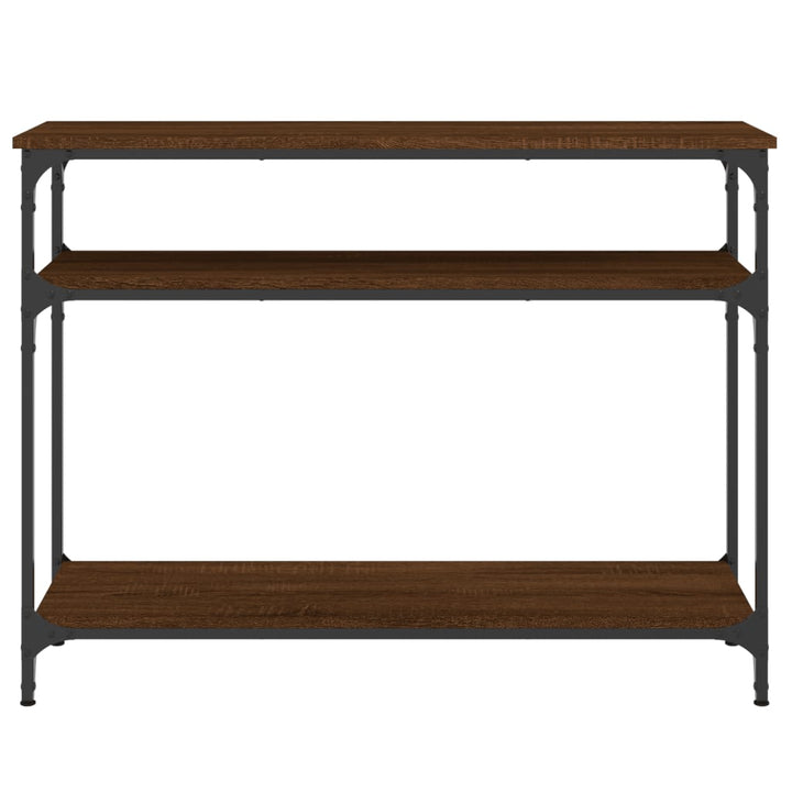 konsolbord 100x29x75 cm konstrueret træ brun egetræ