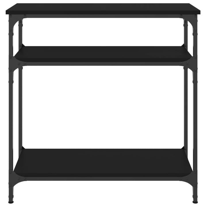 konsolbord 75x29x75 cm konstrueret træ sort