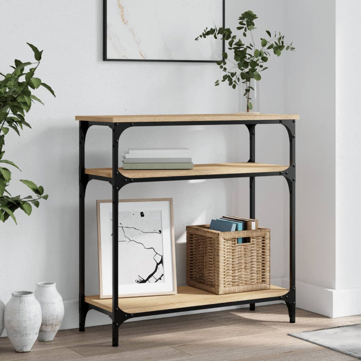 konsolbord 75x29x75 cm konstrueret træ sonoma-eg