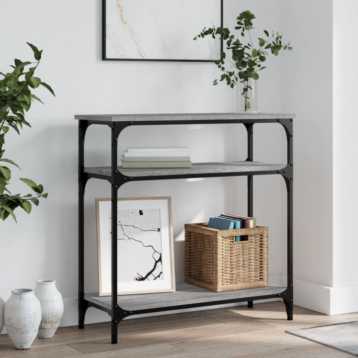 konsolbord 75x29x75 cm konstrueret træ grå sonoma-eg