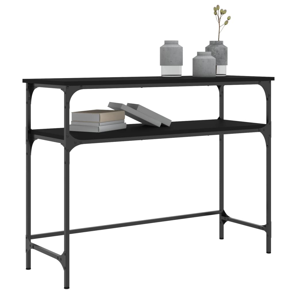 konsolbord 100x35,5x75 cm konstrueret træ sort