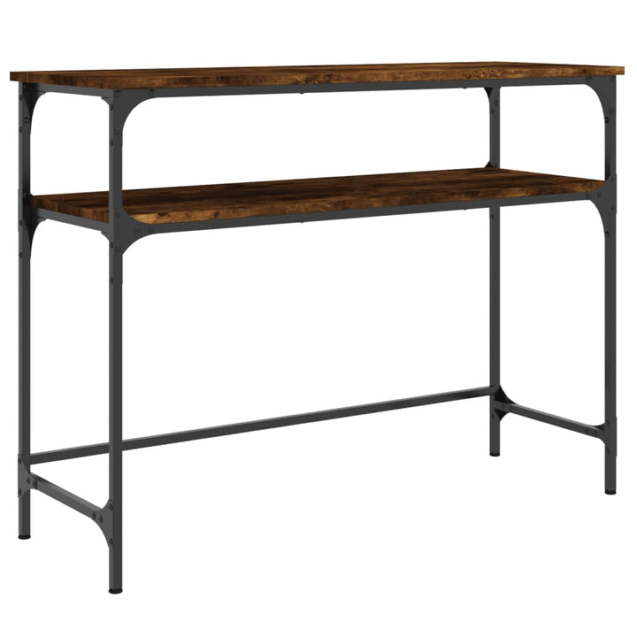 konsolbord 100x35,5x75 cm konstrueret træ røget egetræsfarve