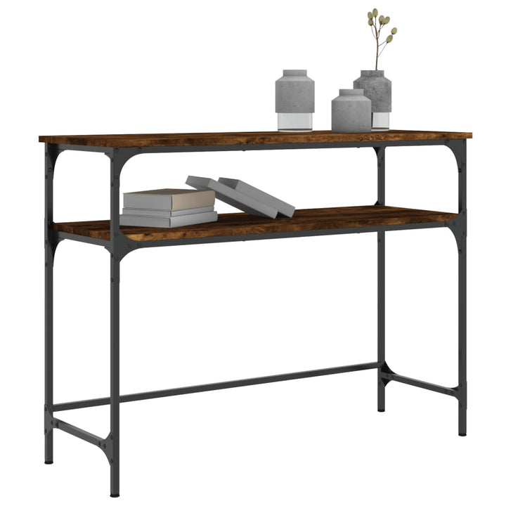 konsolbord 100x35,5x75 cm konstrueret træ røget egetræsfarve