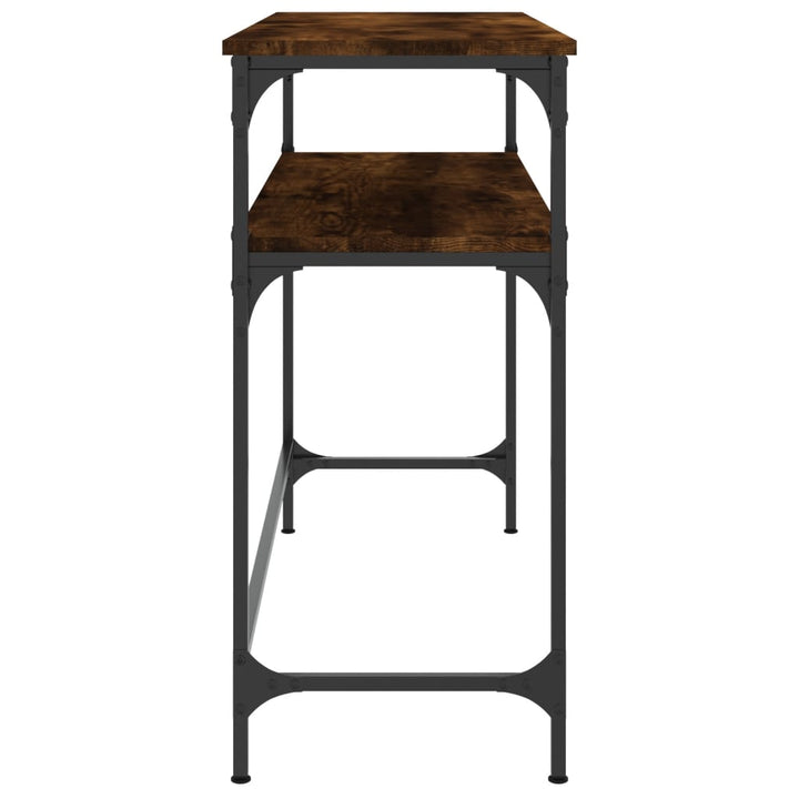 konsolbord 100x35,5x75 cm konstrueret træ røget egetræsfarve