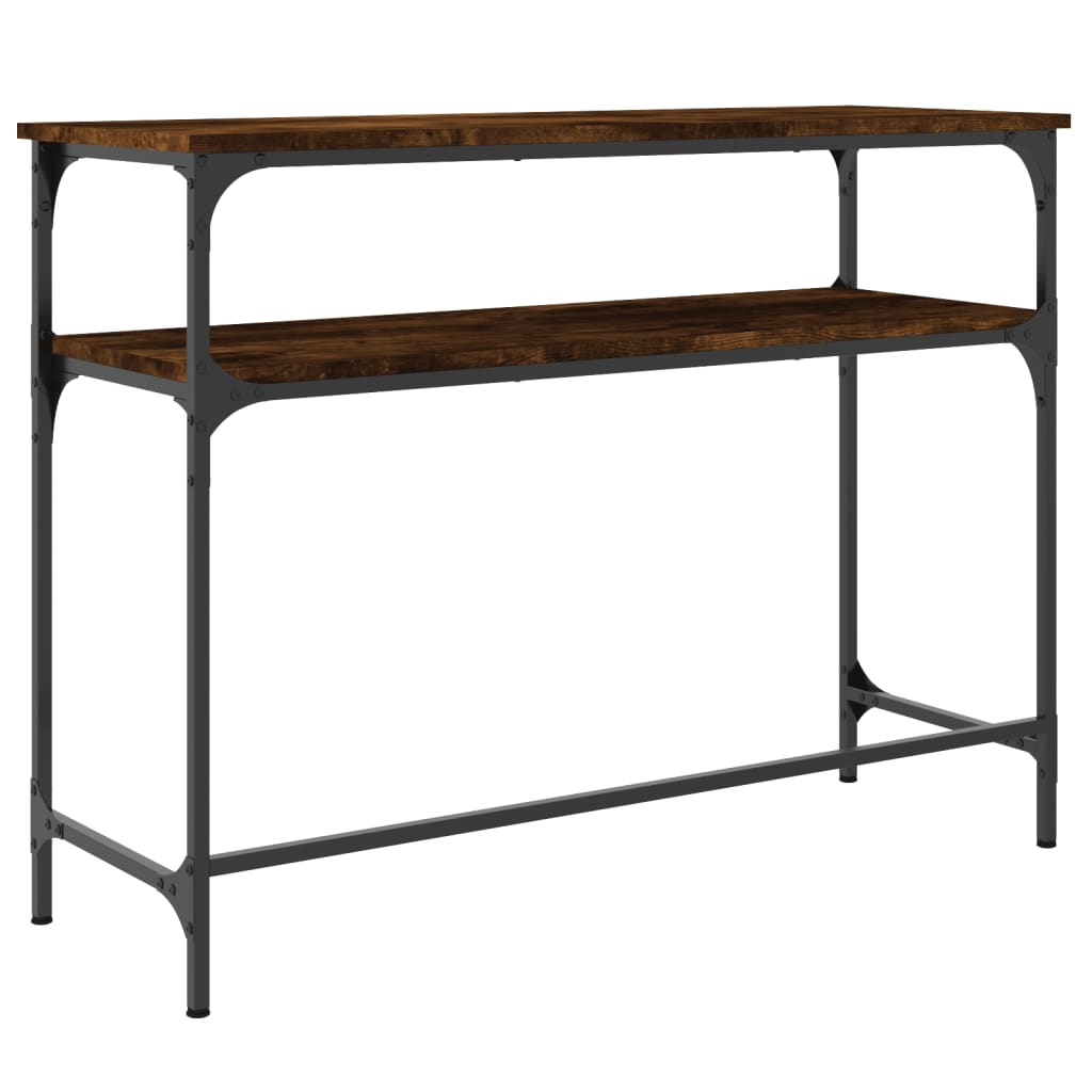 konsolbord 100x35,5x75 cm konstrueret træ røget egetræsfarve