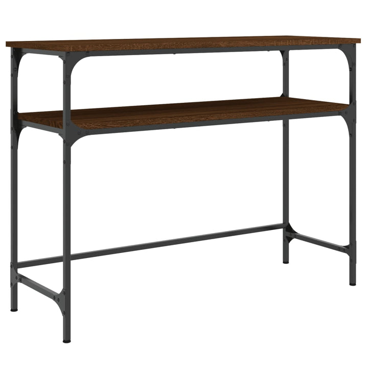 konsolbord 100x35,5x75 cm konstrueret træ brunt egetræ