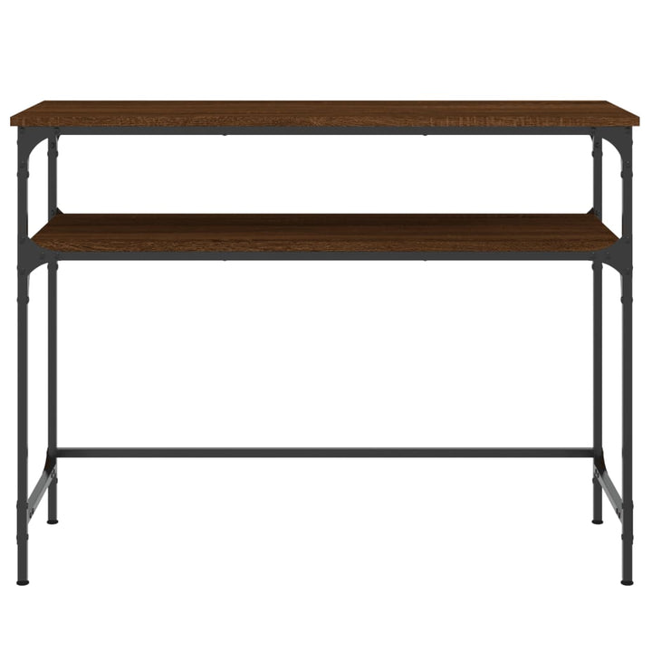 konsolbord 100x35,5x75 cm konstrueret træ brunt egetræ