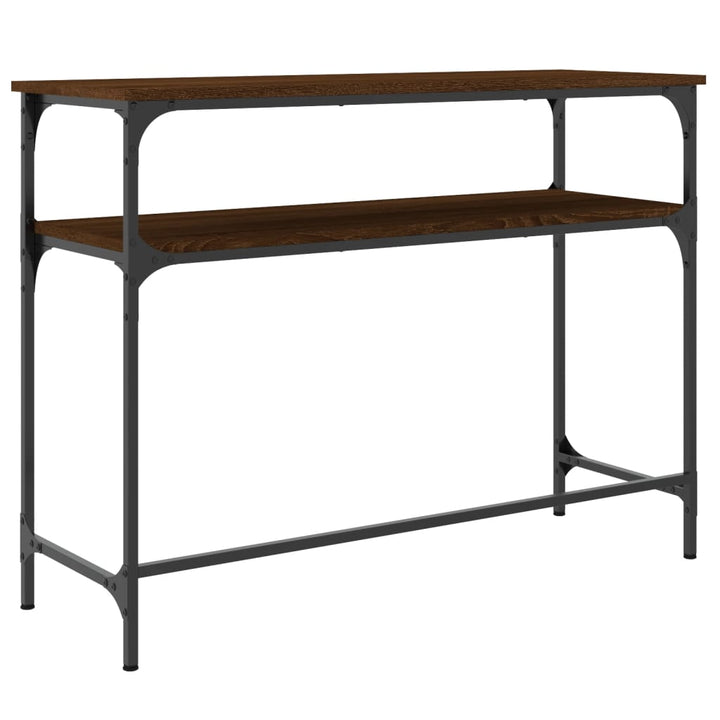 konsolbord 100x35,5x75 cm konstrueret træ brunt egetræ