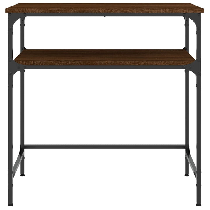 konsolbord 75x35,5x75 cm konstrueret træ brun egetræsfarve
