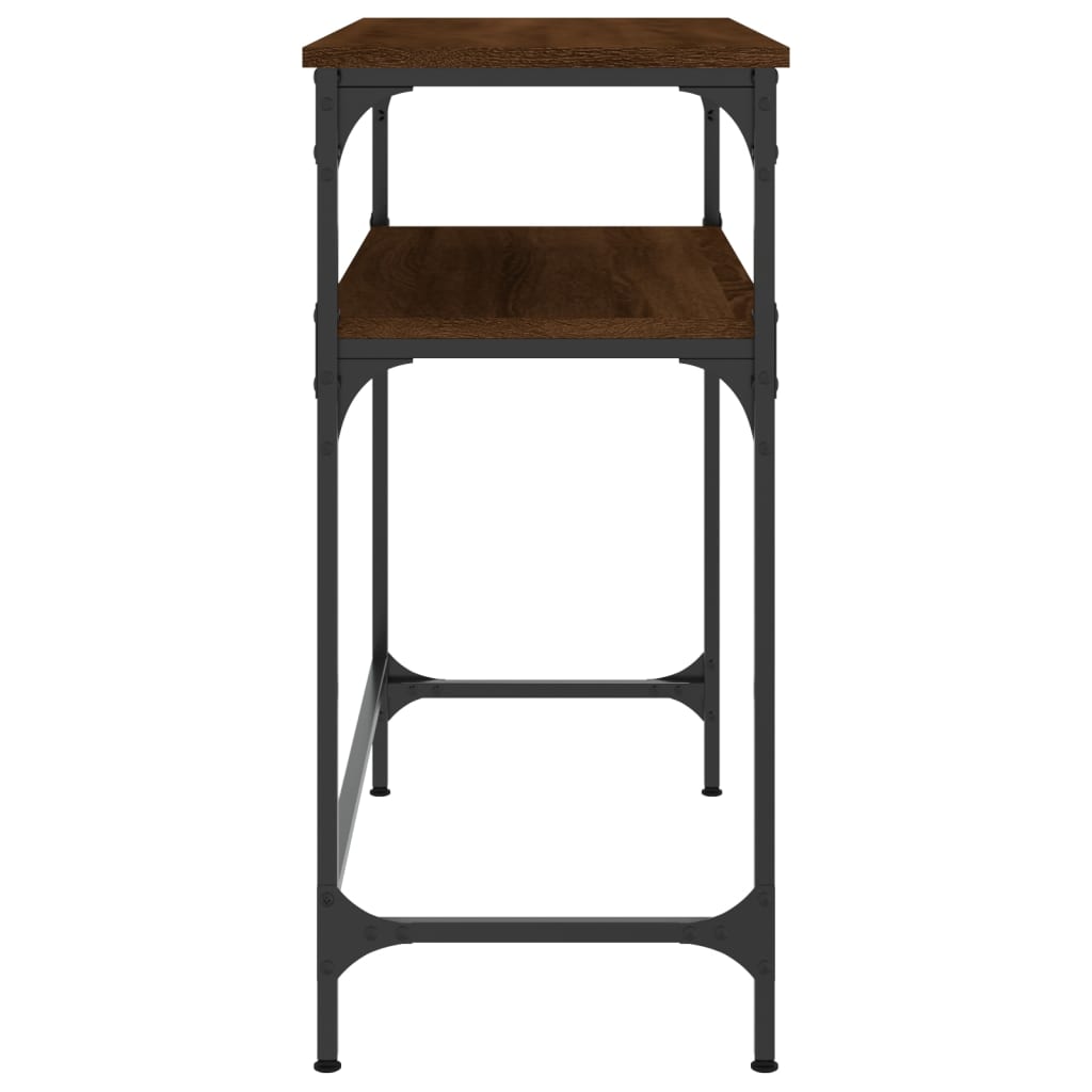 konsolbord 75x35,5x75 cm konstrueret træ brun egetræsfarve