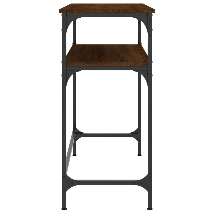 konsolbord 75x35,5x75 cm konstrueret træ brun egetræsfarve