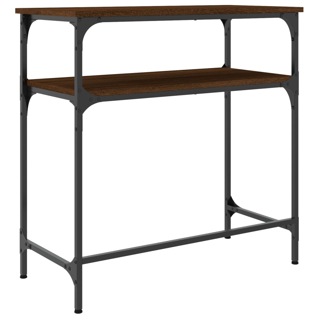 konsolbord 75x35,5x75 cm konstrueret træ brun egetræsfarve