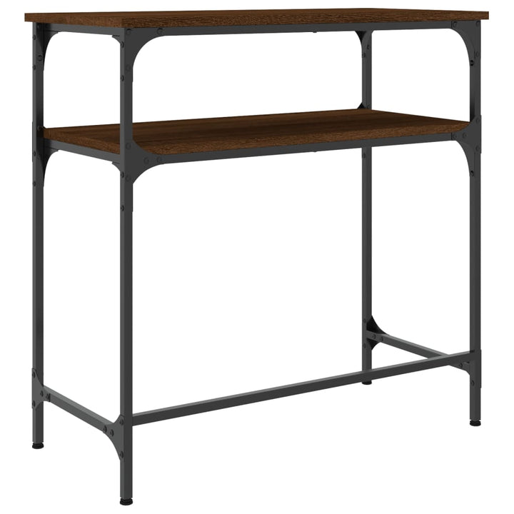 konsolbord 75x35,5x75 cm konstrueret træ brun egetræsfarve