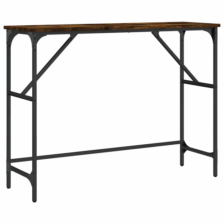 konsolbord 100x32x75 cm konstrueret træ røget egetræsfarve