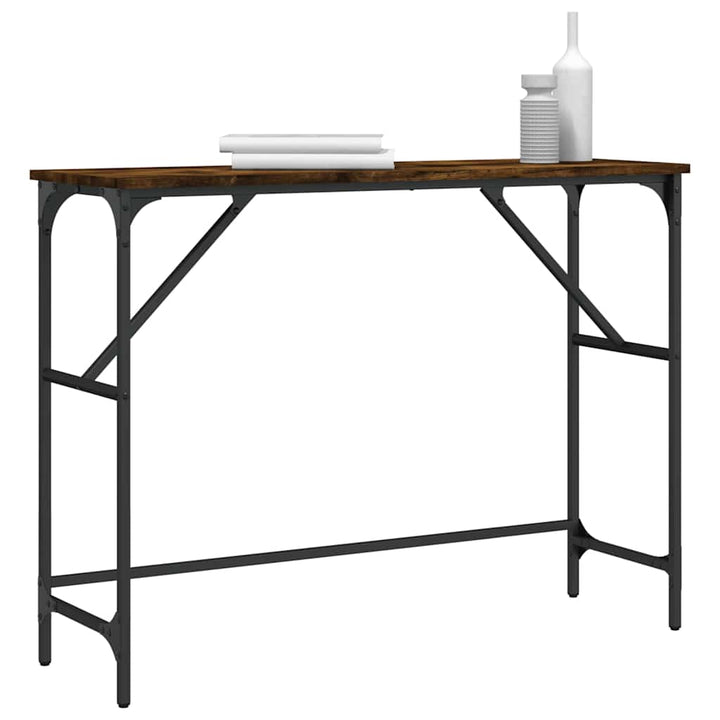 konsolbord 100x32x75 cm konstrueret træ røget egetræsfarve