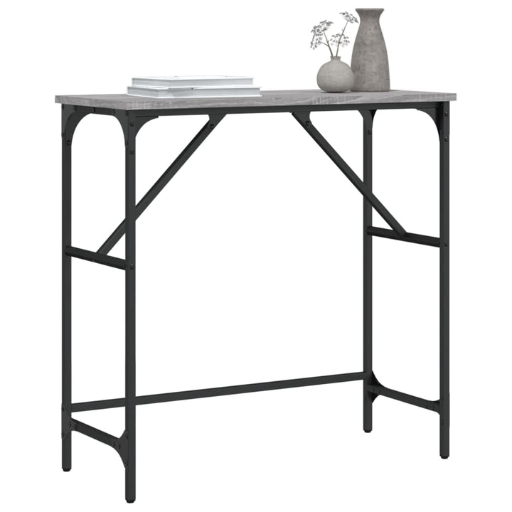 konsolbord 75x32x75 cm konstrueret træ grå sonoma-eg