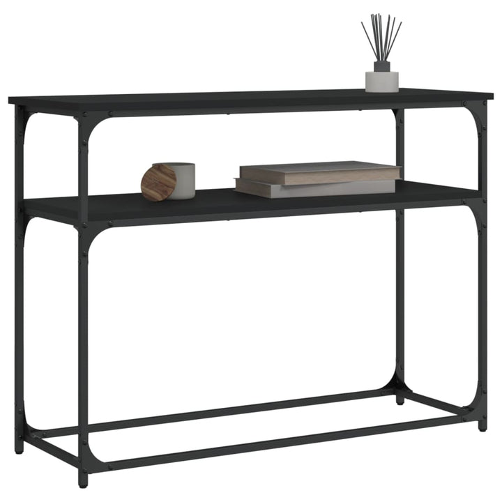 konsolbord 100x35,5x75 cm konstrueret træ sort