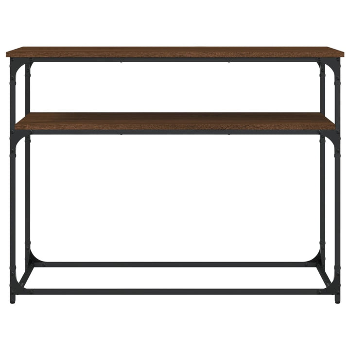 konsolbord 100x35,5x75 cm konstrueret træ brunt egetræ