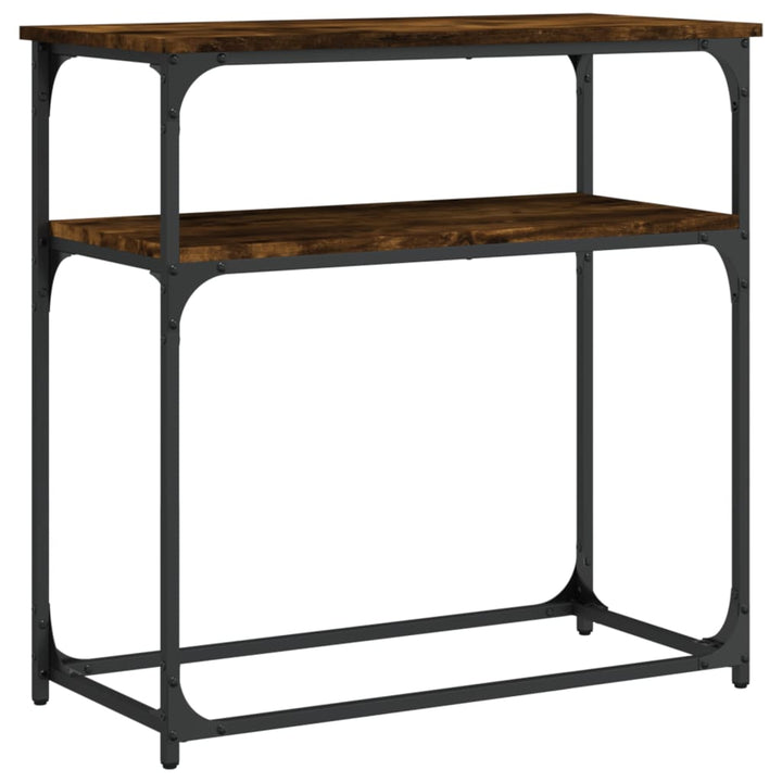 konsolbord 75x35,5x75 cm konstrueret træ røget egetræsfarve
