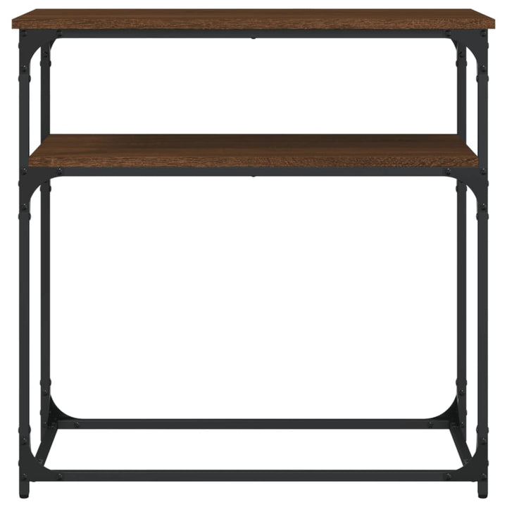 konsolbord 75x35,5x75 cm konstrueret træ brun egetræsfarve
