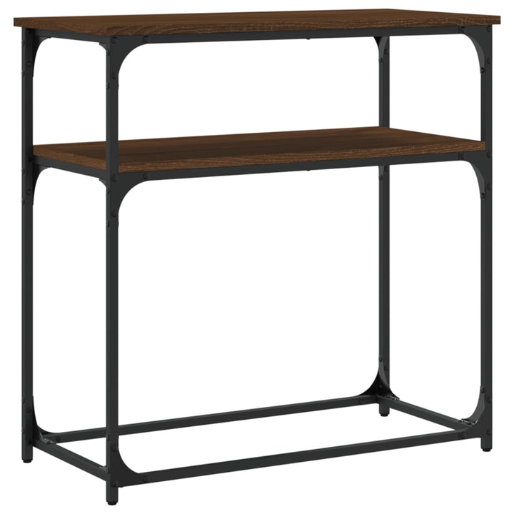 konsolbord 75x35,5x75 cm konstrueret træ brun egetræsfarve