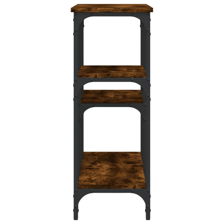 konsolbord 102x29x75 cm konstrueret træ røget egetræsfarve