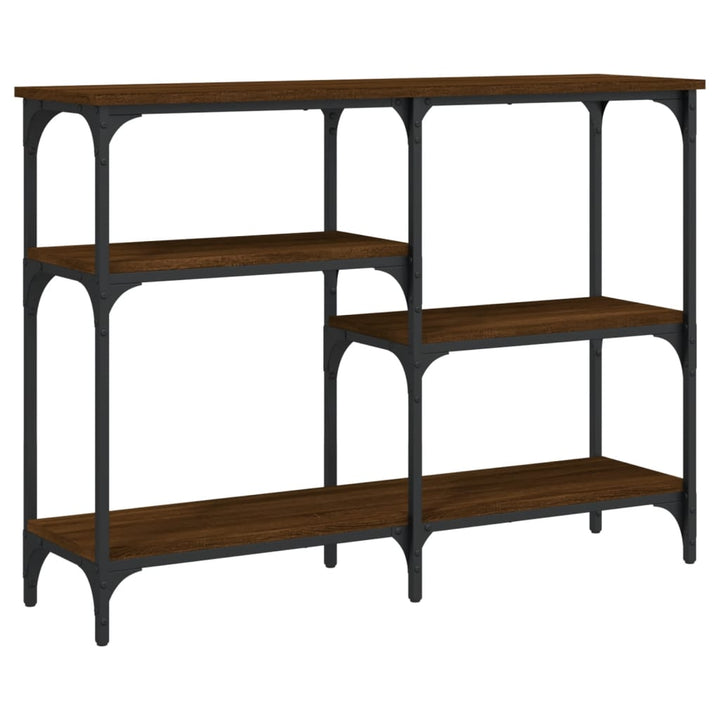 konsolbord 102x29x75 cm konstrueret træ brun egetræ