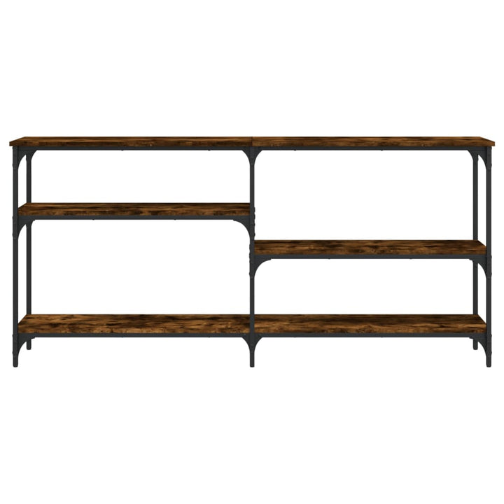 konsolbord 160x29x75 cm konstrueret træ røget egetræsfarve