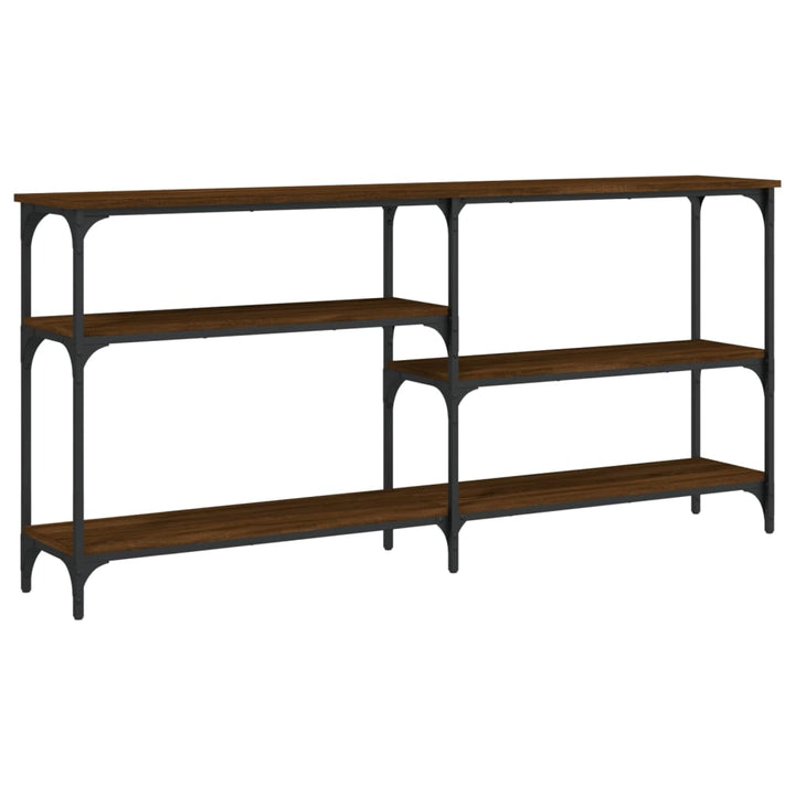 konsolbord 160x29x75 cm konstrueret træ brun egetræ