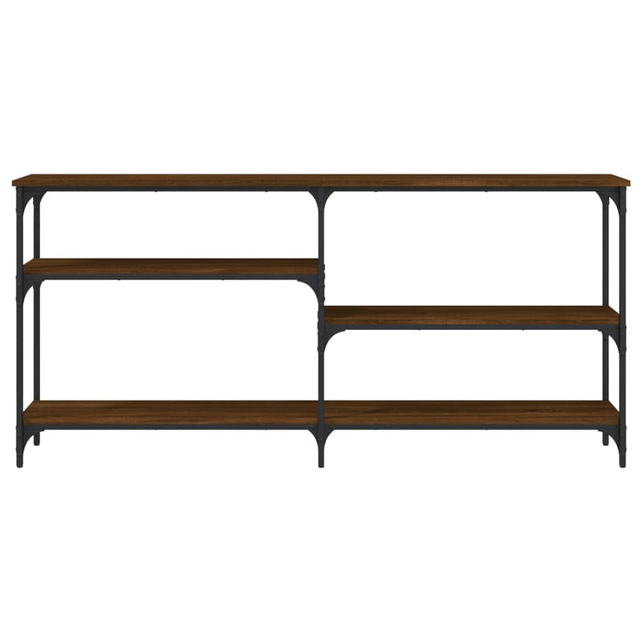 konsolbord 160x29x75 cm konstrueret træ brun egetræ