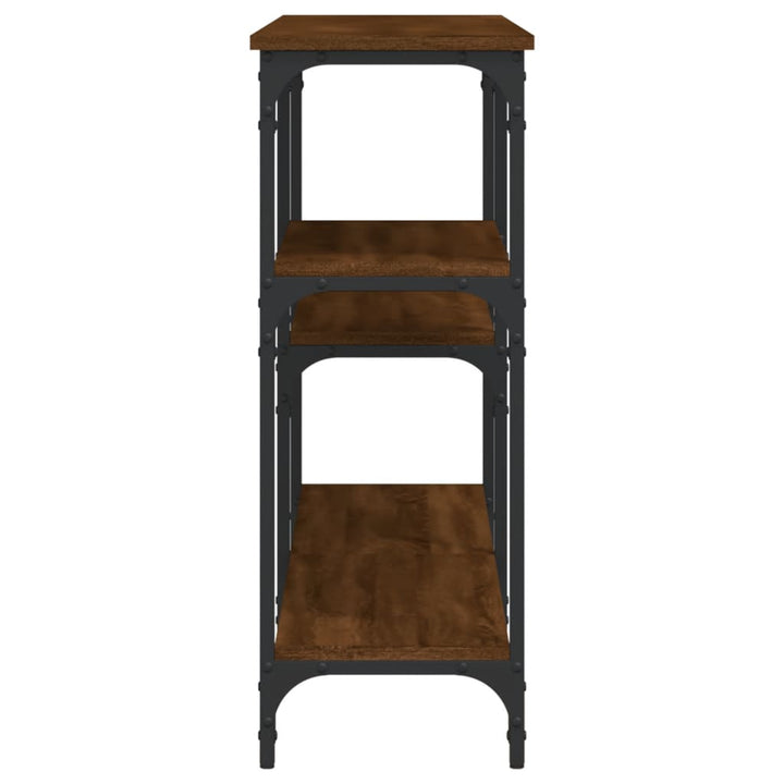 konsolbord 160x29x75 cm konstrueret træ brun egetræ